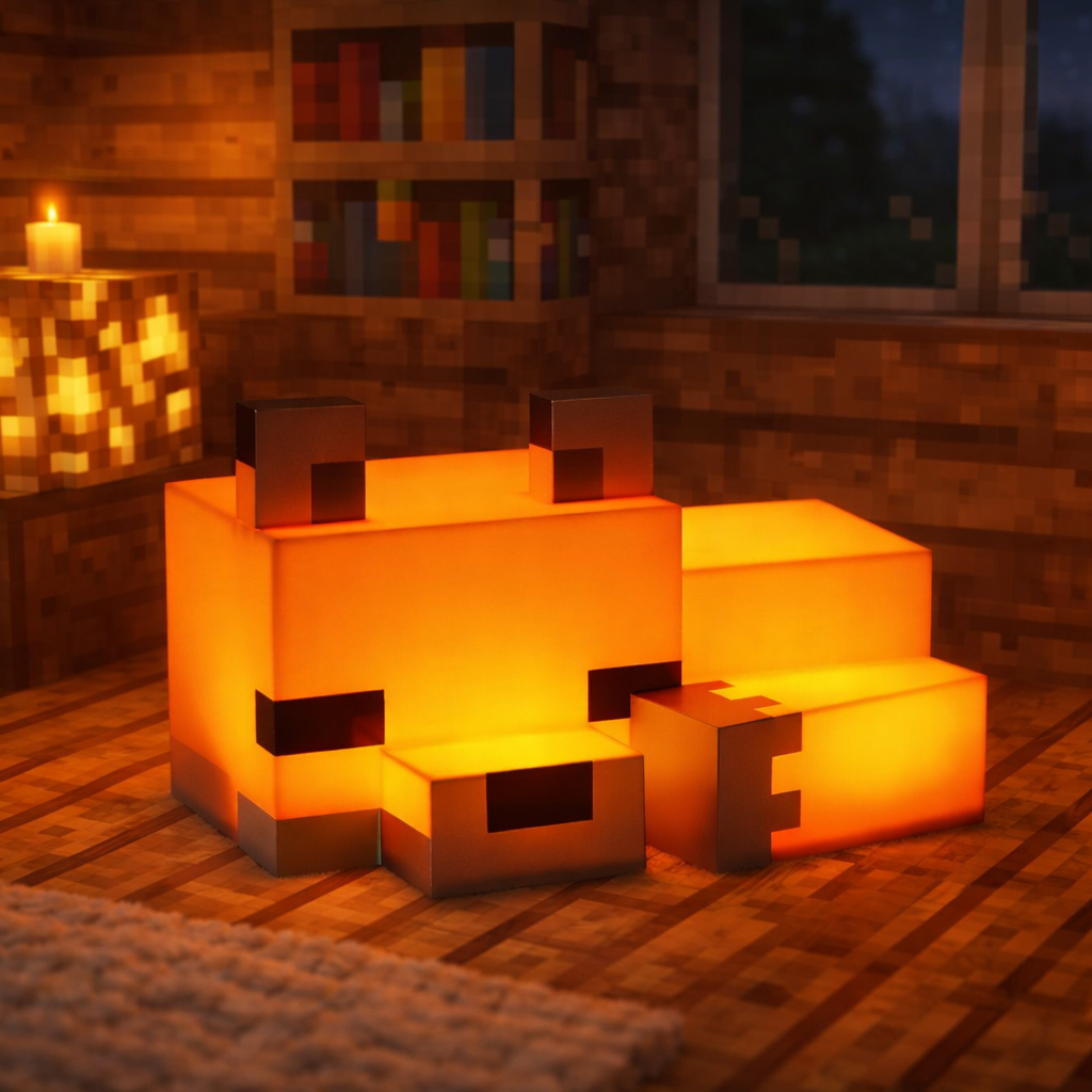 🦊 Lampka Pixelowy Lisek LED – Świat Minecrafta w Twoim pokoju
