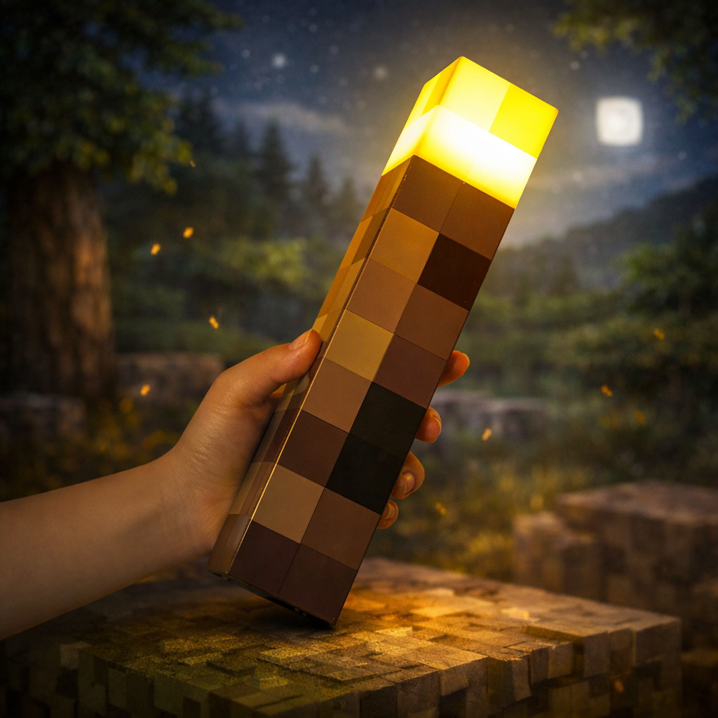 🔦 Pochodnia Pixelowa LED – Rozświetl swój świat jak w Minecraftcie