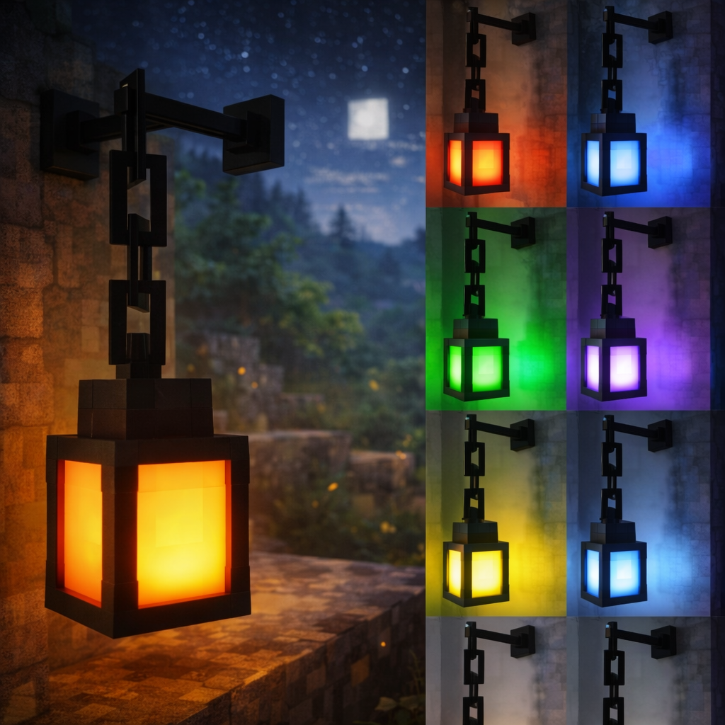 🔦 Latarnia Pixelowa LED – inspirowana światem Minecraft